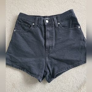 Levi's Black High Waisted Mom Shorts